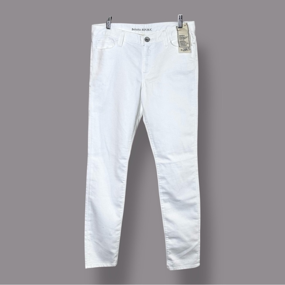 NWT Banana Republic skinny white jeans low fit